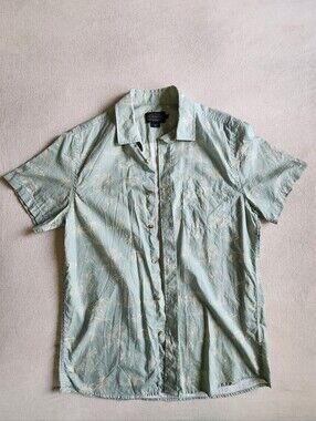 Pendleton Cotton Light Sage Short-Sleeve Button-Down Shirt Hawaiian Style